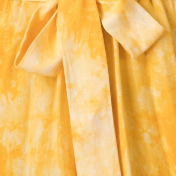Yellow Tie Dye Surplice Kimono Romper - Picture 3 of 3